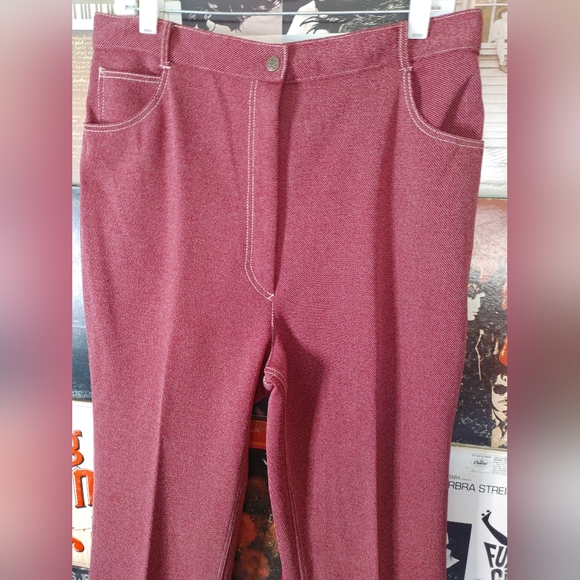 Vintage Sears Perma-Prest maroon pants - Picture 2 of 7